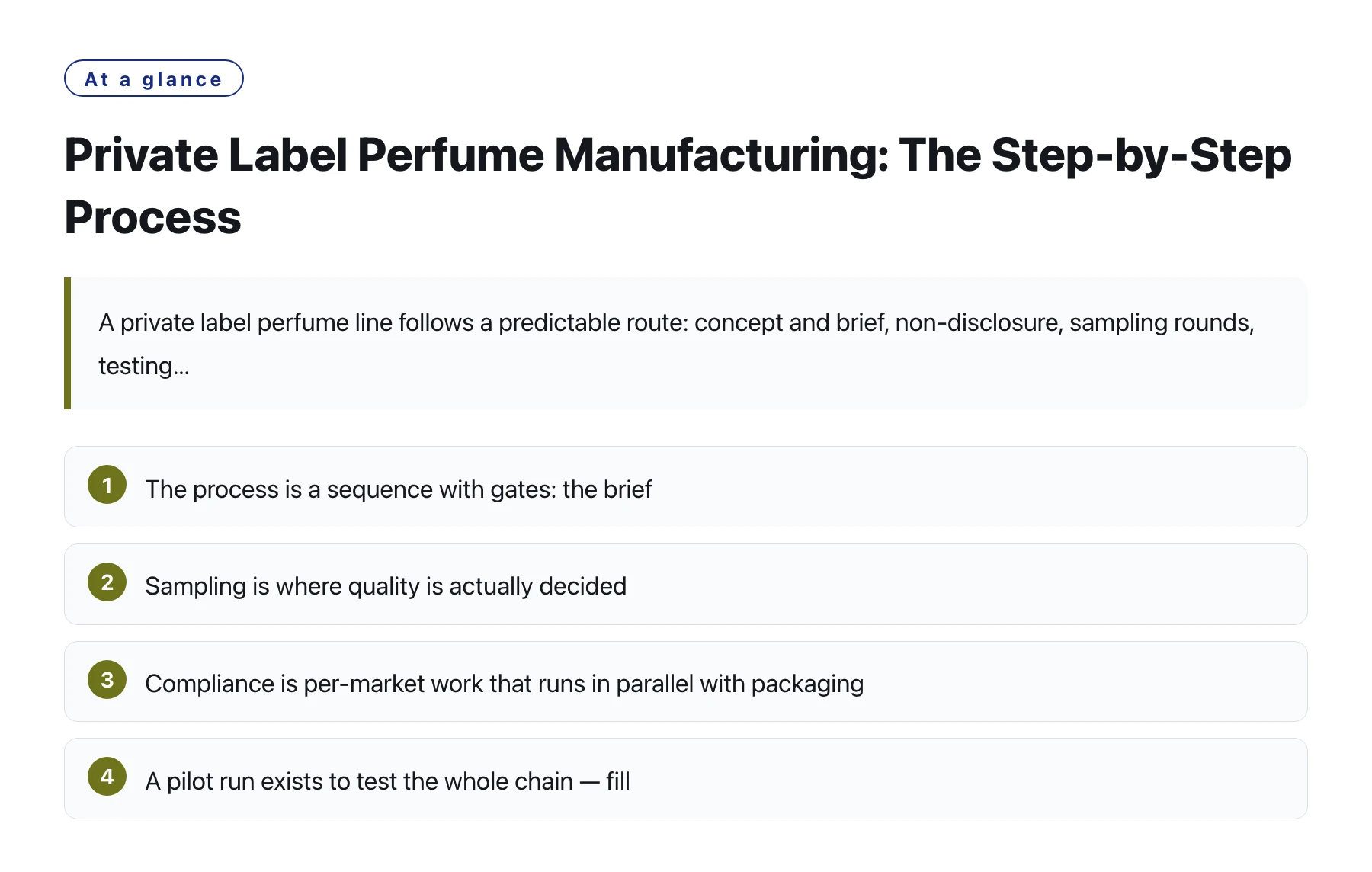 Private Label Perfume Manufacturing: The Step-by-Step Process——全文要点速览